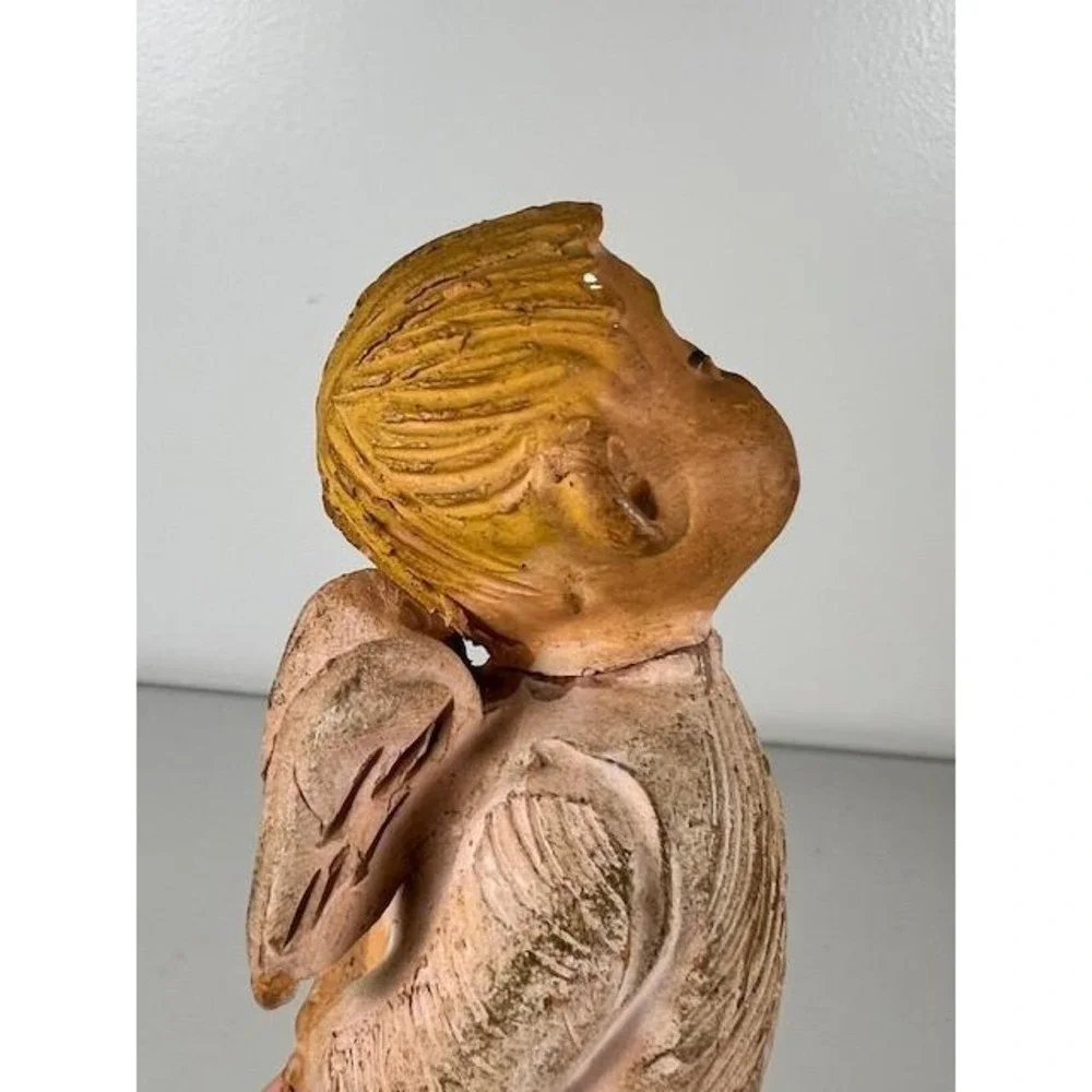 Vtg Jullar Terracotta Choir Boy Angels Cherub Figurines Set of 2 Spain‎ 1970's